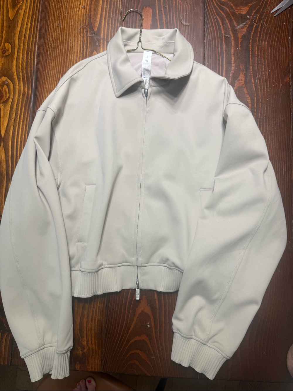 lululemon athletica Cream Zip-Front Bomber Jacket
